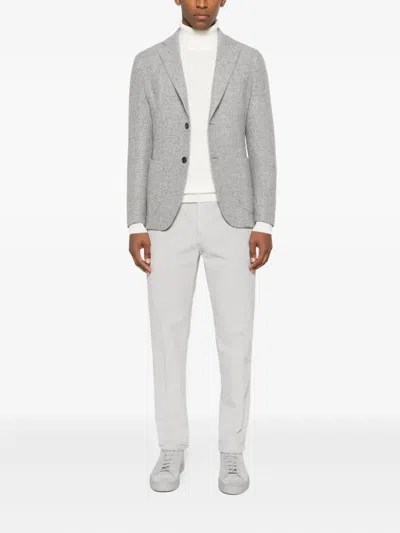 Eleventy Pleated Drawstring Trousers In Gray