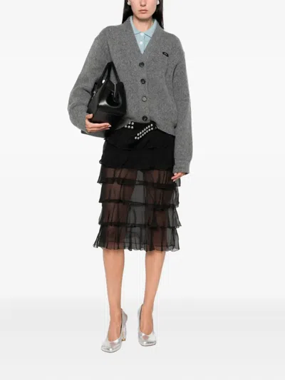 N°21 Button-fastening Cardigan In Gray