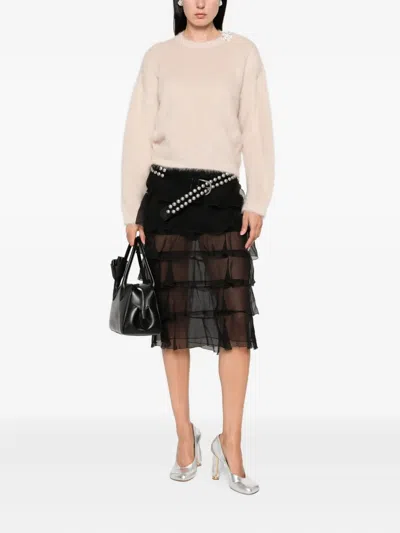 N°21 Embellished Crew-neck Sweater In Neutral