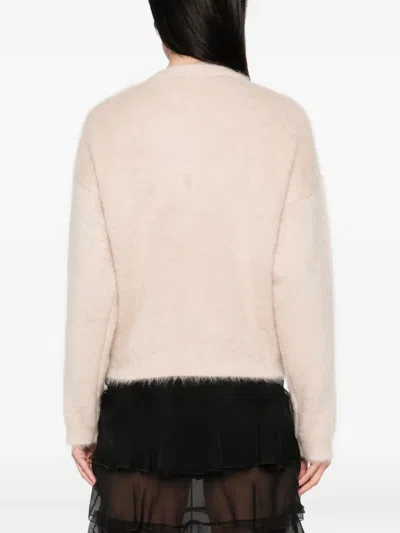 N°21 Embellished Crew-neck Sweater In Neutral