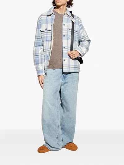 Woolrich Plaid Logo Jacket With Structured Collar