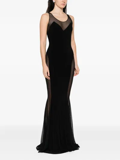 Norma Kamali Sleeveless Black Scoop Neck Dress In Black