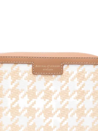Aspinal Of London Houndstooth Raffia Cross Body Bag