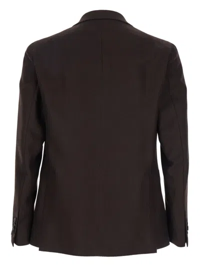 Tagliatore Bordeaux Single-breasted Jacket With Notched Revers In Brown
