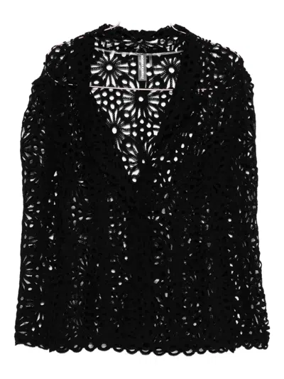 Norma Kamali Floral-motif Single-breasted Jacket In Black