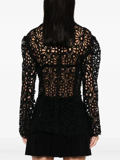 Norma Kamali Floral-motif Single-breasted Jacket In Black