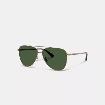 Coach C Hardware Metal Pilot Sunglasses