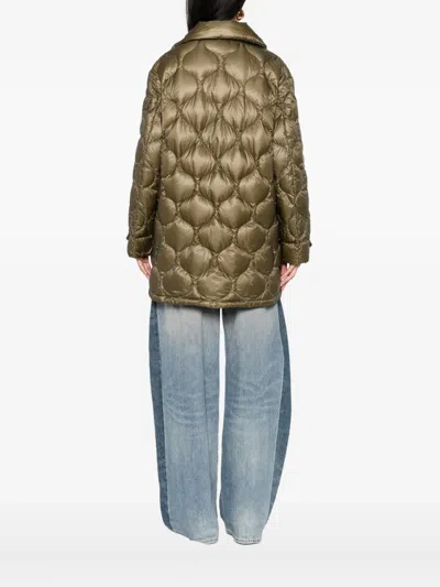 Moncler Lombi Quilted High-neck Jacket In Green