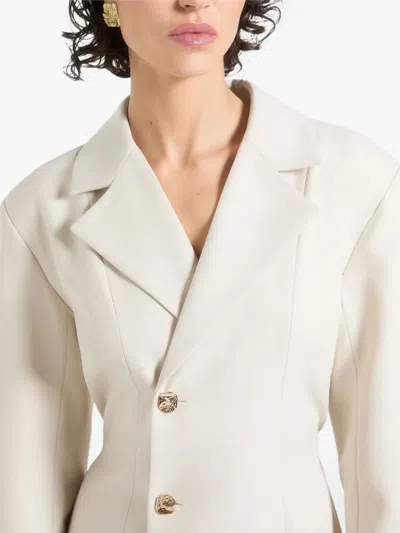 Manière De Voir Nicole Pleated Leather-panelled Blazer Mini Dress