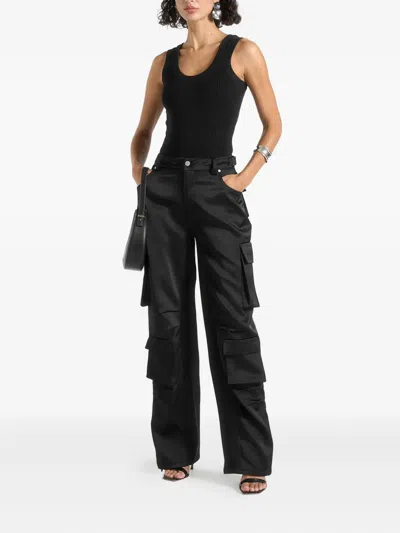 Manière De Voir Emilie Satin Flap-pocket Trousers