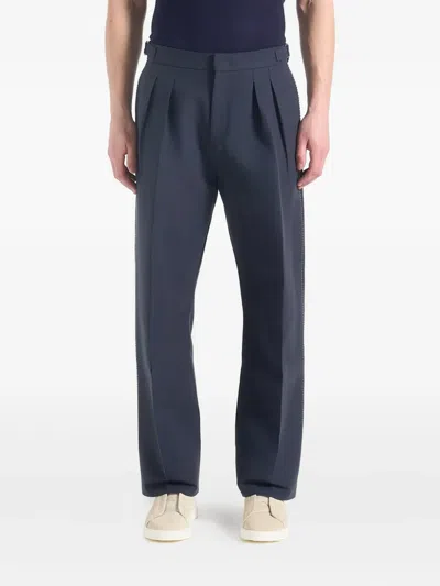 Manière De Voir Marius Pleat-detailed Topstitched Trousers