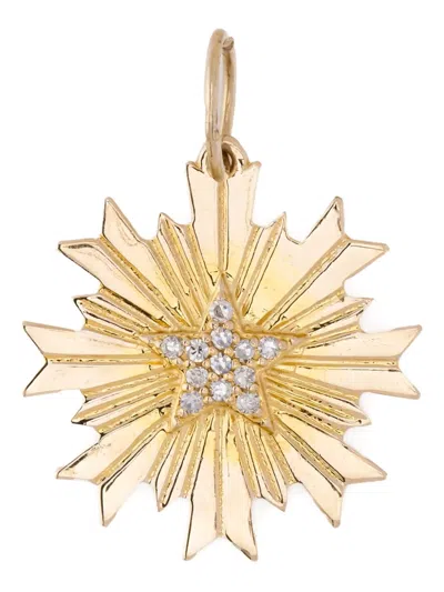 Tracy Upton 14k Yellow Gold Radiating Baltic Star Diamond Pendant