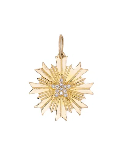 Tracy Upton 14k Yellow Gold Radiating Baltic Star Diamond Pendant