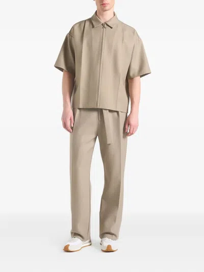 Manière De Voir Belted Pressed-crease Trousers