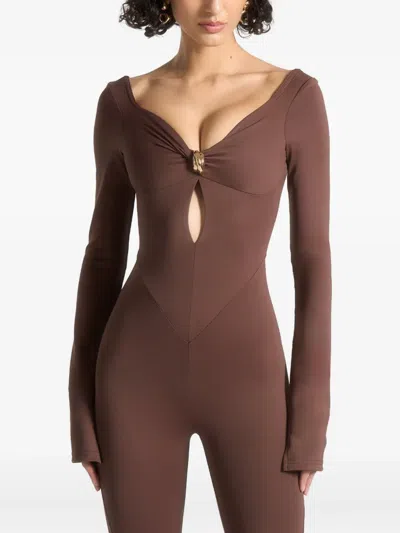 Manière De Voir Twisted-neck Split-cuff Jumpsuit