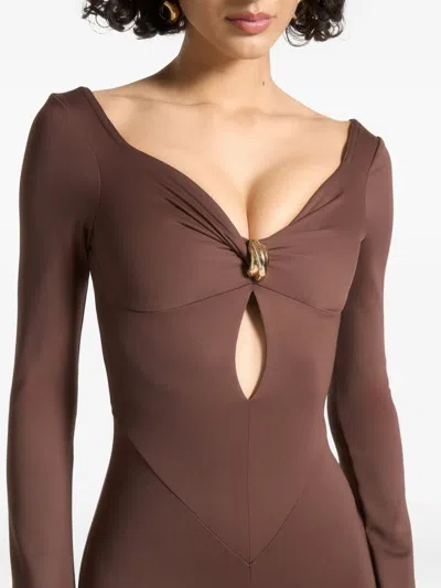Manière De Voir Twisted-neck Split-cuff Jumpsuit