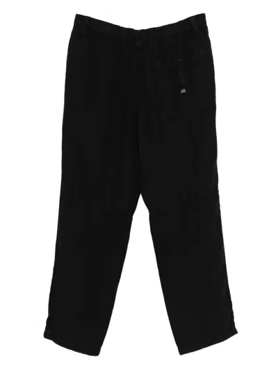 C.p. Company Pocket Drawstring Trousers In Black