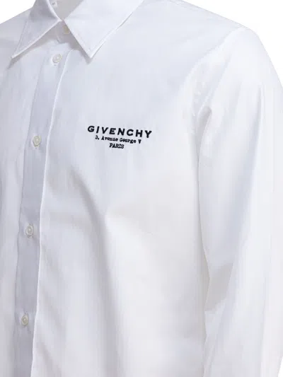 Givenchy Classic Fit Shirt With Logo Print Clothing In White