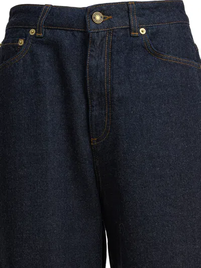 Givenchy Basic Logo-patch Cocoon Jeans In Blue