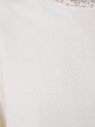 Golden Goose Crystals Cropped Sweatshirt In Neutral