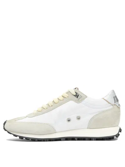 Golden Goose Running Marathon Distressed Leather-trimmed Shell And Suede Sneakers In White