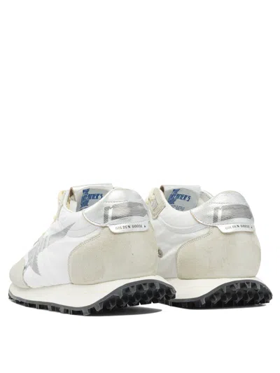 Golden Goose Running Marathon Distressed Leather-trimmed Shell And Suede Sneakers In White