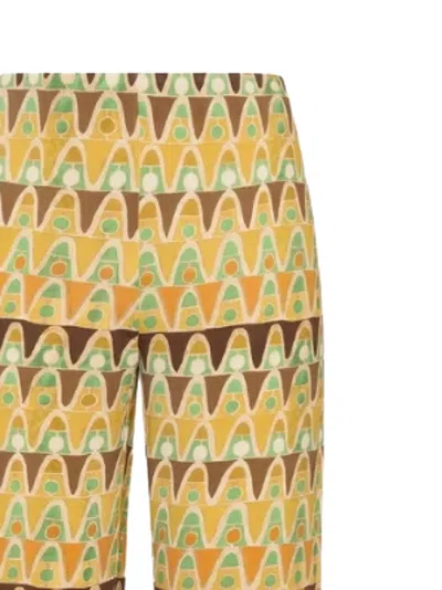 Maliparmi Geometric Mimosa Trousers In Yellow