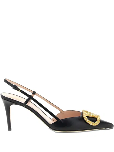 Valentino Vlogo Signature Pointed Toe Pumps In Black
