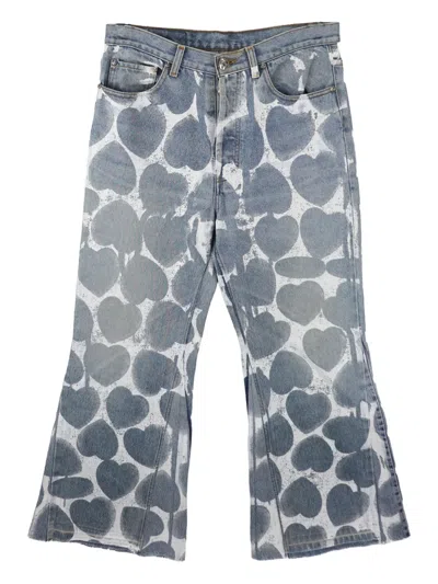Readymade Heart-printed Jeans In Blue