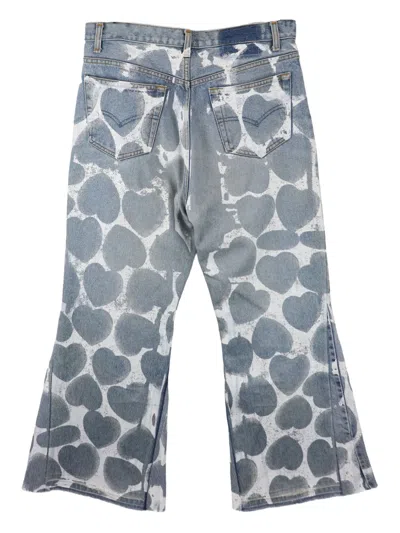 Readymade Heart-printed Jeans In Blue