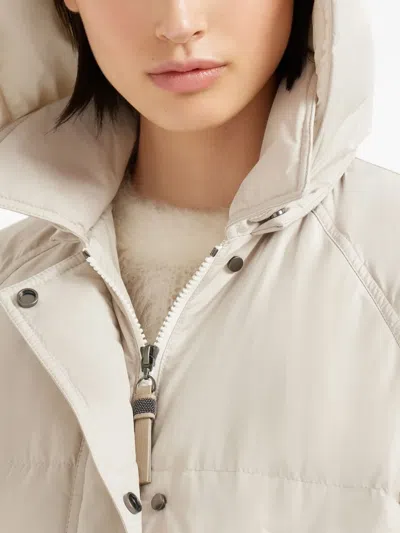 Brunello Cucinelli Water-resistant Taffeta Down Jacket In White