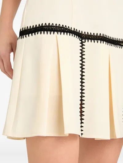 Cinq À Sept Sinclaire Crochet Pleated Skirt In Neutral