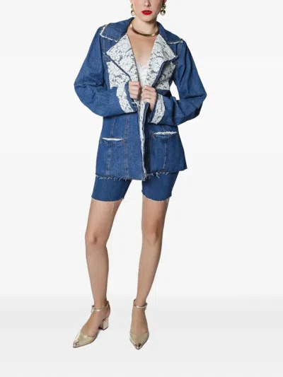 Lethicia Bronstein Lace-trimmed Denim Jacket