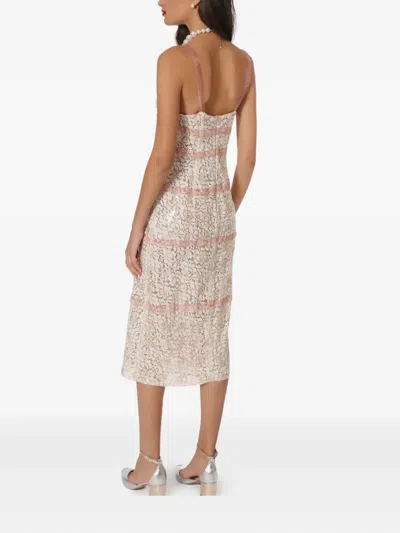 Lethicia Bronstein Melissa Lace-panelled Embellished Midi Dress