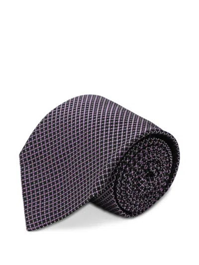 Destin Patterned-jacquard Tie In Black