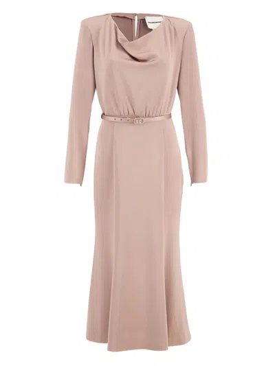 Roland Mouret Cowl-neck Midi Dress In Pink