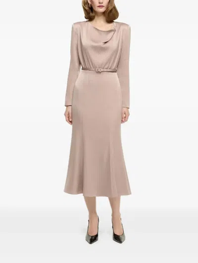 Roland Mouret Cowl-neck Midi Dress In Pink