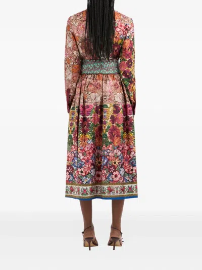 Pierre-louis Mascia Floral-print Belted Midi Skirt In Red