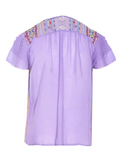 Johnny Was Bougainville Lafaret Blouse In Purple In Blue
