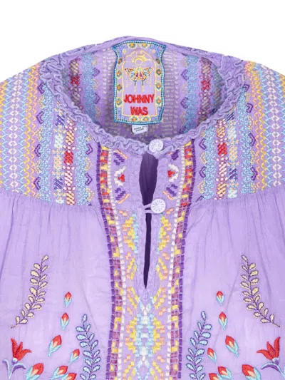 Johnny Was Bougainville Lafaret Blouse In Purple In Blue