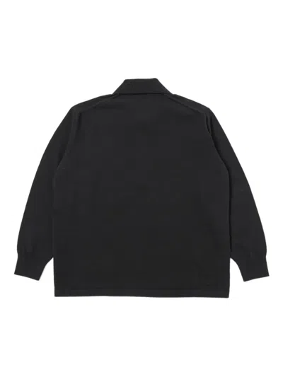 Universal Works Long-sleeve Polo Shirt In Black