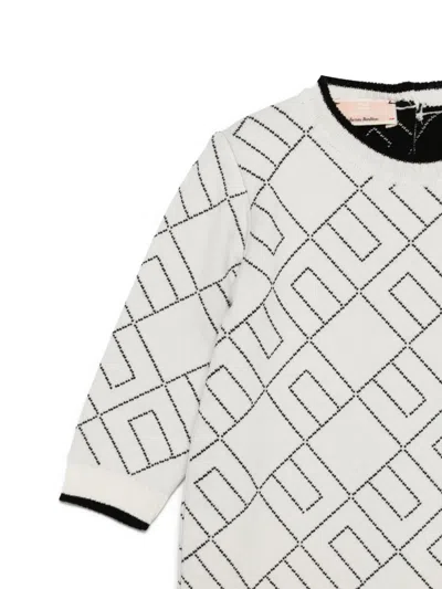 Elisabetta Franchi La Mia Bambina Logo-pattern Rompers In White