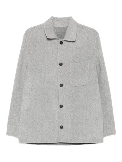 Eleventy Herringbone Wool Jacket In Gray
