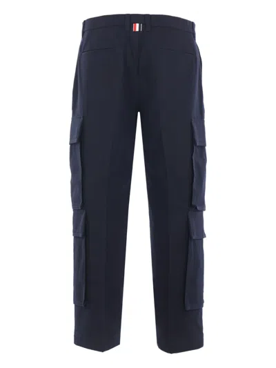 Thom Browne Multi-pocket Cotton Trousers In Blue