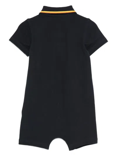 K-way Short-sleeve Polo Romper In Black