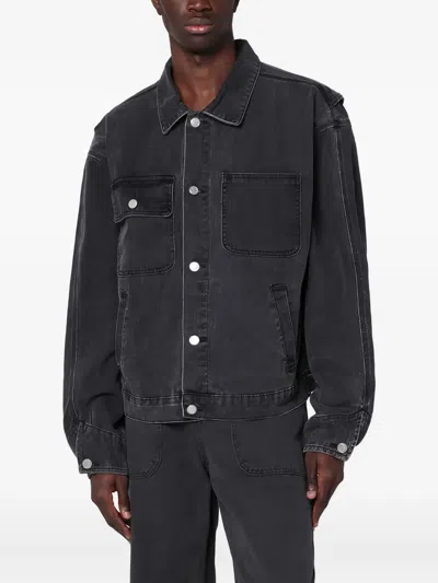 Basketcase Gallery Double-pocket Denim Jacket In Black