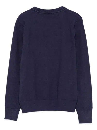 Trussardi Junior Crew-neck Sweater In Blue