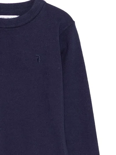 Trussardi Junior Crew-neck Sweater In Blue