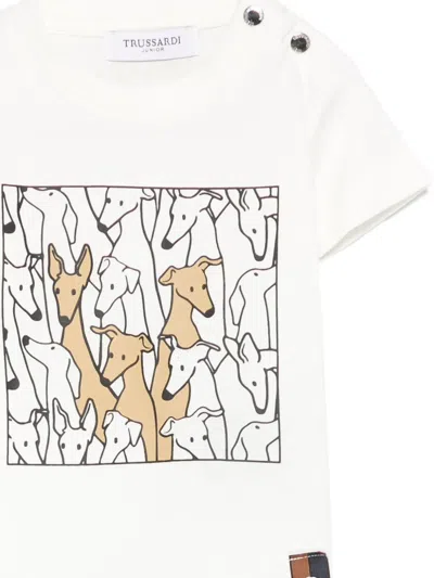 Trussardi Junior Dog-print T-shirt In White