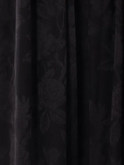 Chloé Gathered Midi Skirt In Silk Jacquard In Black